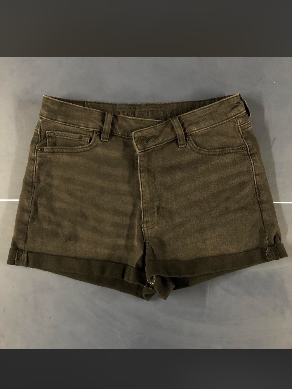 American Eagle black high-waisted mom shorts